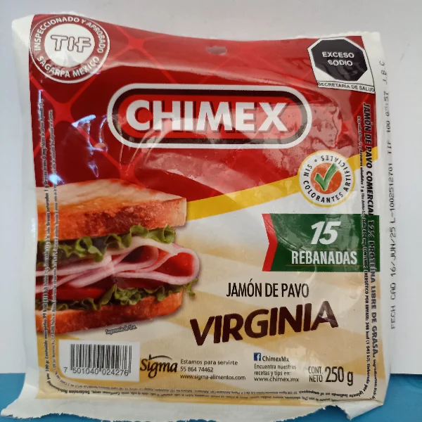 Jamón de pavo Chimex 250 g