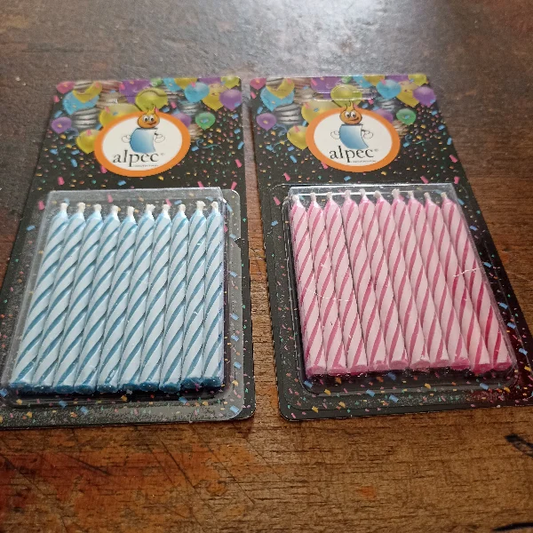 Velitas Para Cumpleaños Azul Y Rosa