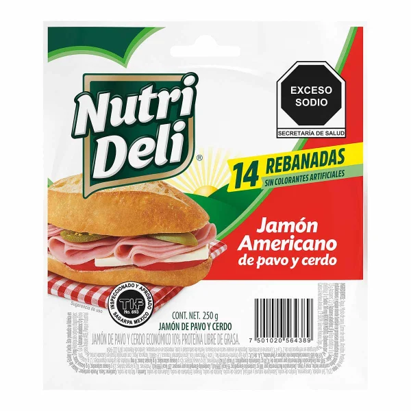 Jamón Nutrí Deli Americano Pavo y Cerdo 250g