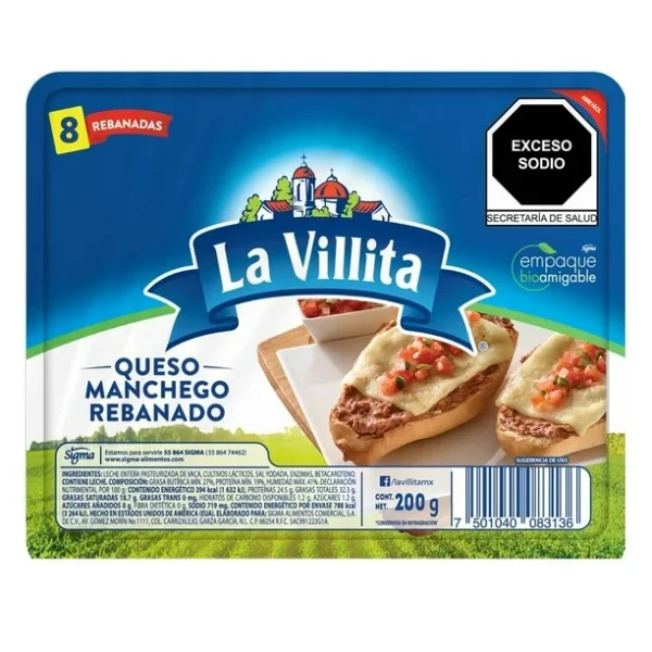 Queso Manchego Rebanado La Villita 200g