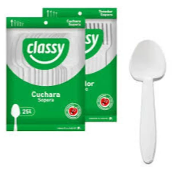 Cuchara Sopera Blanca Classy C.25pzas